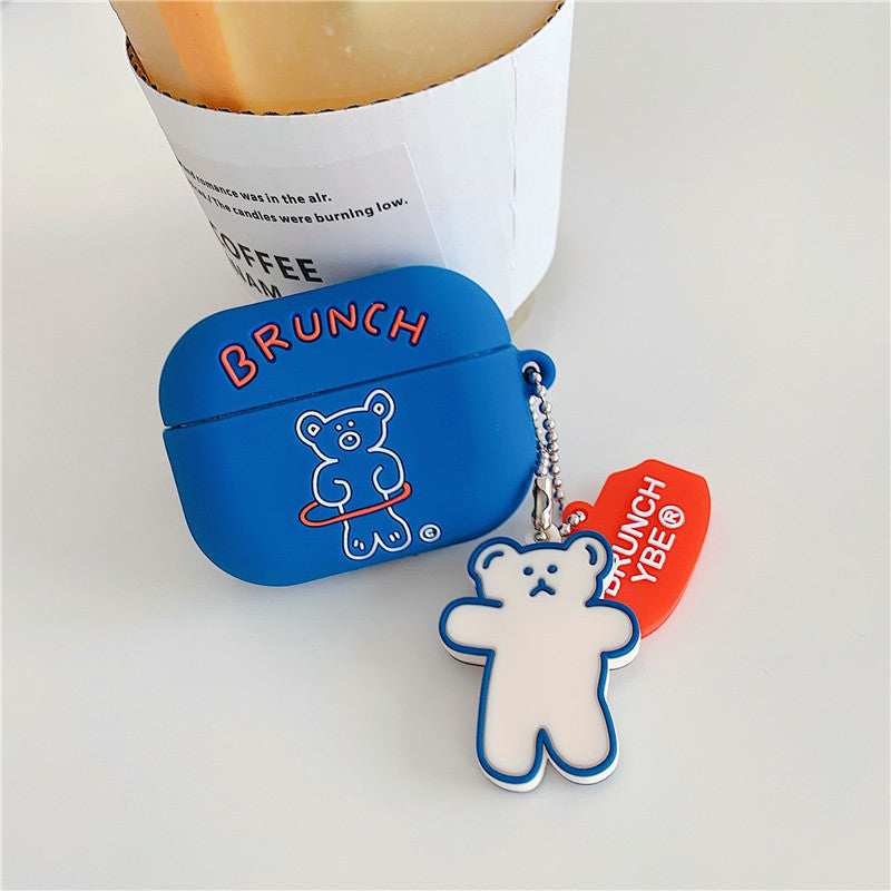 Compatible with Apple, Bear AirPods Pro Protective Cover Bluetooth Headset Soft Shell