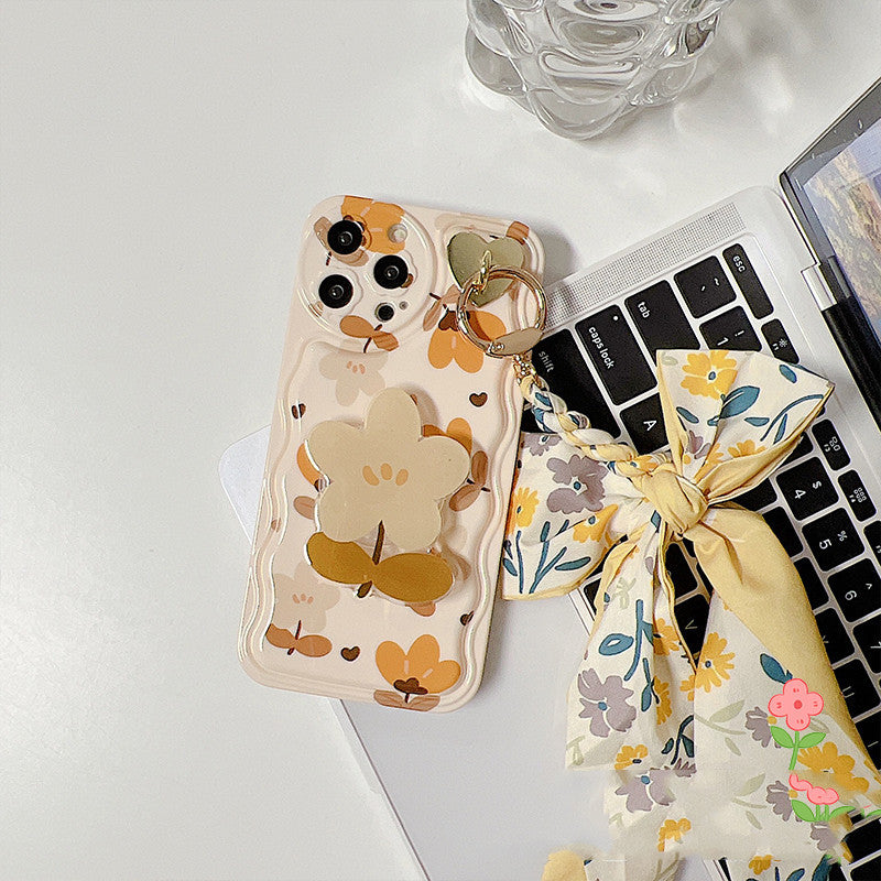 Autumn Floral Silk Scarf Phone Case