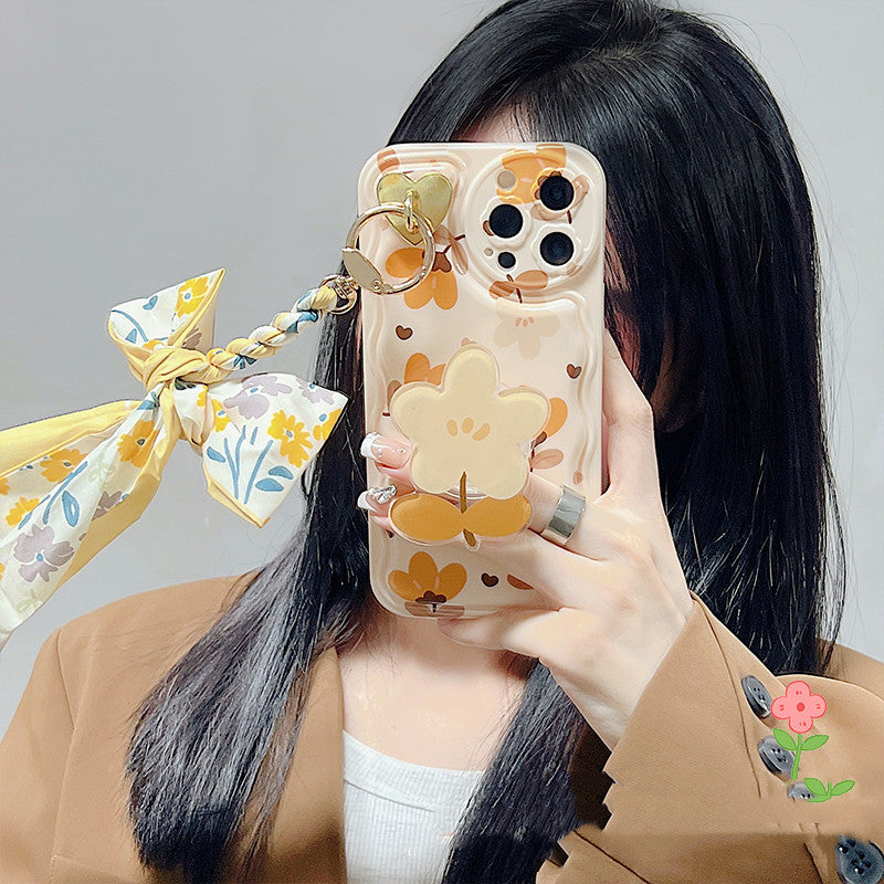 Autumn Floral Silk Scarf Phone Case