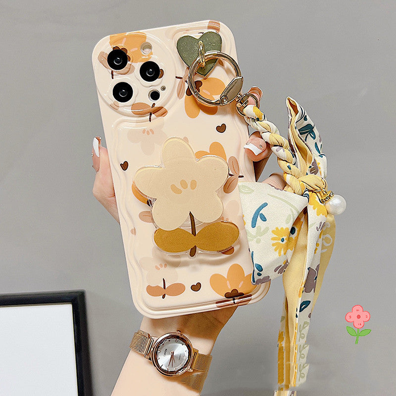 Autumn Floral Silk Scarf Phone Case