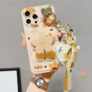 Autumn Floral Silk Scarf Phone Case