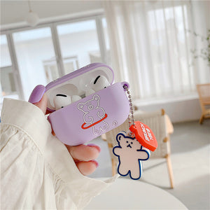 Compatible with Apple, Bear AirPods Pro Protective Cover Bluetooth Headset Soft Shell